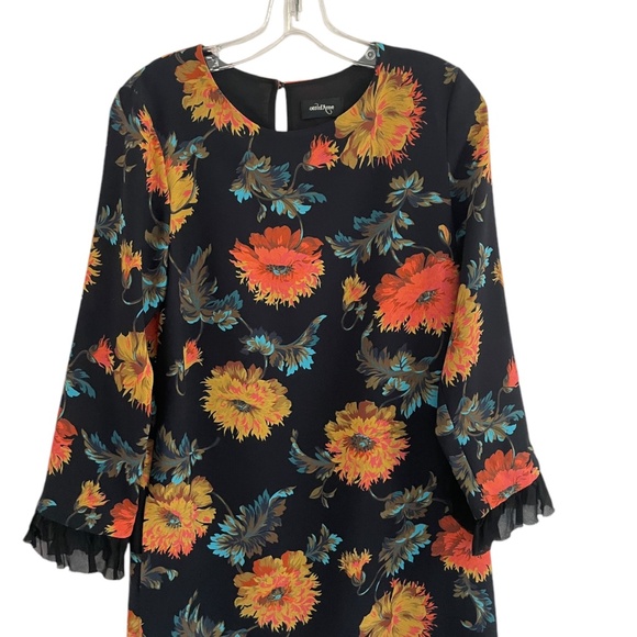 Otto D'Ame Dress Size 4 Floral Black Shift Anthropologie - Picture 2 of 5